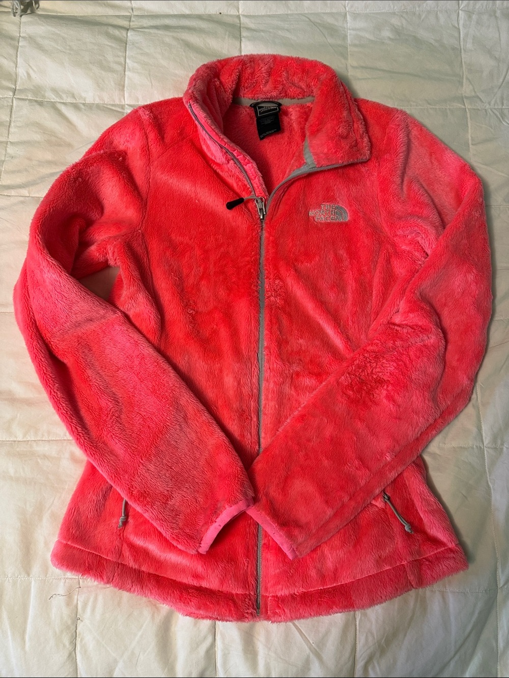 The North Face Women's Plush Fuzzy Zip-Up Jacket - Coral Pink